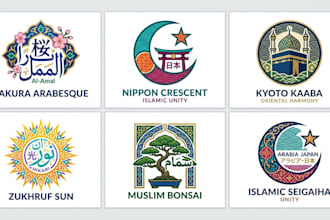 design a arabic, japanese, and islamic logo
