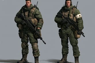 make military character design or military themed