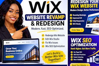 revamp wix website, redesign wix website, edit wix studio and fix wix SEO