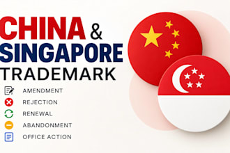 china and singapore trademark amendment, rejection, renewal, abandonment, office
