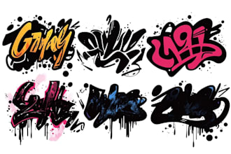 create graffiti lettering typography, text, and font logo