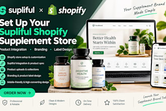 set up supliful shopify supplement store product integration branding label