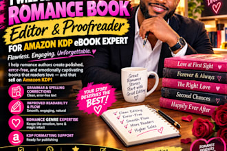 be your romance book editor and proofreader for amazon KDP ebook