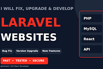fix bugs, upgrade and develop your laravel website