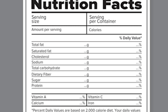 do the food products consultancy with nutrition fact design