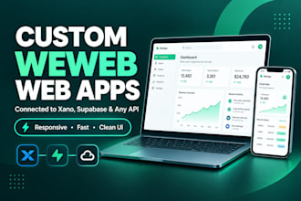 build a modern weweb frontend web app connected to xano, supabase or any API