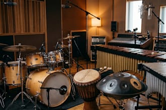 record percussion drum, djembe, marimba, vibraphone, handpan for your song