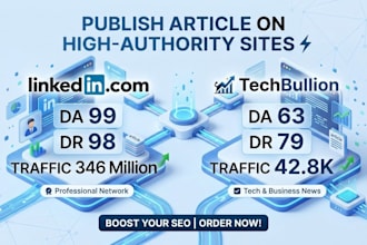 publish techbullion,com and linkedin,com on high da guest post