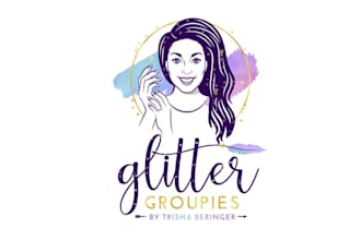 design mascot glitter hippie logo for dry nail polish