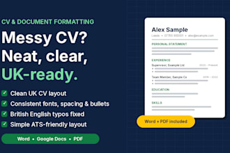 format your CV, resume or word document neatly in UK style