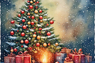 create christmas card, christmas illustration
