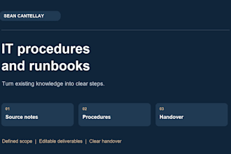 develop IT procedures and runbooks for your operations team
