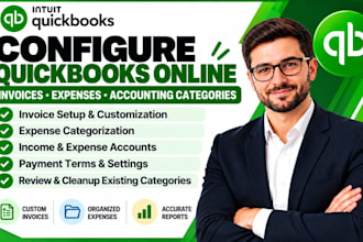 configure quickbook online invoices expenses and accounting categories