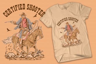 make western cowboy rodeo design in hand drawn design