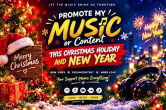 promote your music or content for christmas holiday and new year