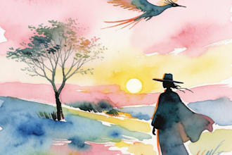 paint a beautiful watercolour illustration