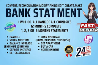reconcile bank statement PDF to editable format