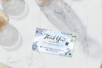 design business card and thank you card