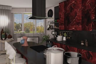 design modern 3d kitchens with realistic 4k renders