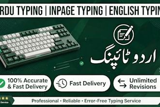 do professional urdu typing, inpage typing and english typing work