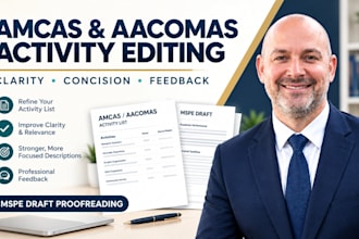 edit your amcas, aacomas activity list or your mspe