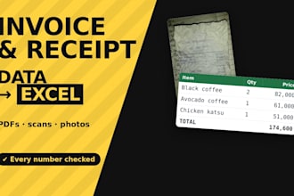 extract invoice and receipt data to excel