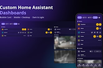 design a modern home assistant dashboard for phone, tablet and desktop