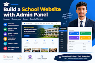 build a responsive school website with admin panel in laravel