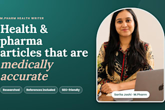 write medical health and pharmacy blog articles as a qualified pharmacist