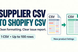 clean and convert your supplier CSV for shopify