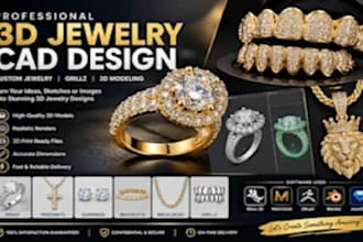 create custom 3d ring design and 3d jewelry cad designs