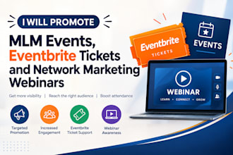 promote MLM events eventbrite tickets and network marketing webinars