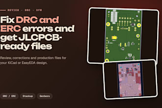 review your pcb design, fix drc and erc errors and prepare jlcpcb gerbers