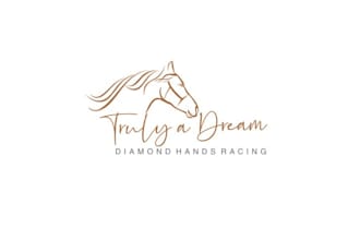 design champion thoroughbred race horse logo