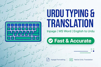 do professional urdu typing inpage typing and english to urdu translation