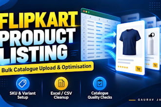 create and optimise flipkart product listings and ecommerce catalogues