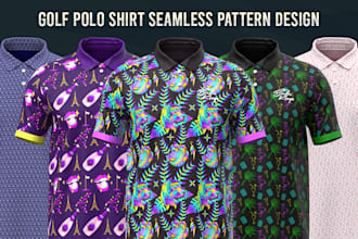make a golf polo shirt seamless pattern design