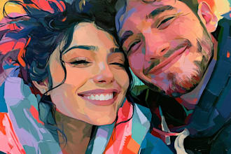 paint custom couple portrait
