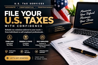 handle  US tax return, prepare form 1040  llc tax and state taxes