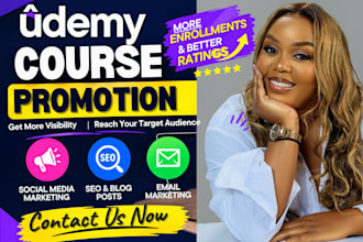 do udemy promotion, online course marketing and course promotion get enrollments
