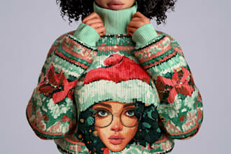 create ugly christmas sweater and sweatshirt design