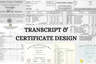 design ged transcript for university, college, high school, diploma certificate