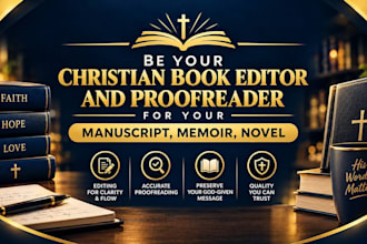 be your christian book editor and proofreader for your manuscript, memoir, novel