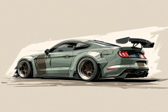 draw your dream car in a unique art style