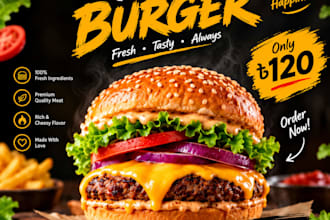 design modern burger food poster flyer design