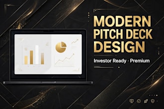design modern investor pitch deck for startup fundraising