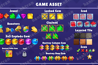 create  2d game icon and 2d game asset