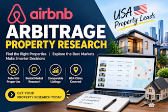 find airbnb arbitrage properties and do rental market research in the USA