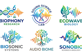design a science, biology, and sound wave logo