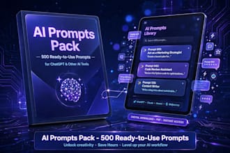 give you 500 ready to use chatgpt prompts plus custom prompts